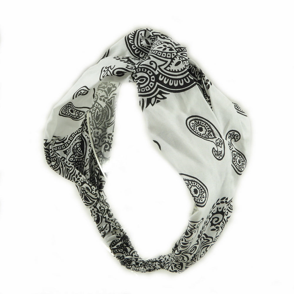 Bandeau cheveux bandana blanc