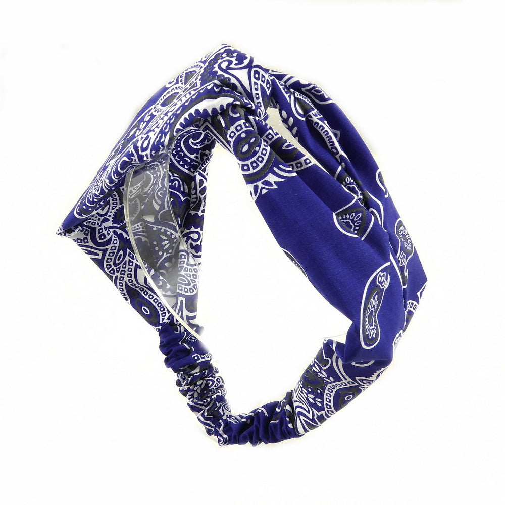Bandeau cheveux bandana bleu