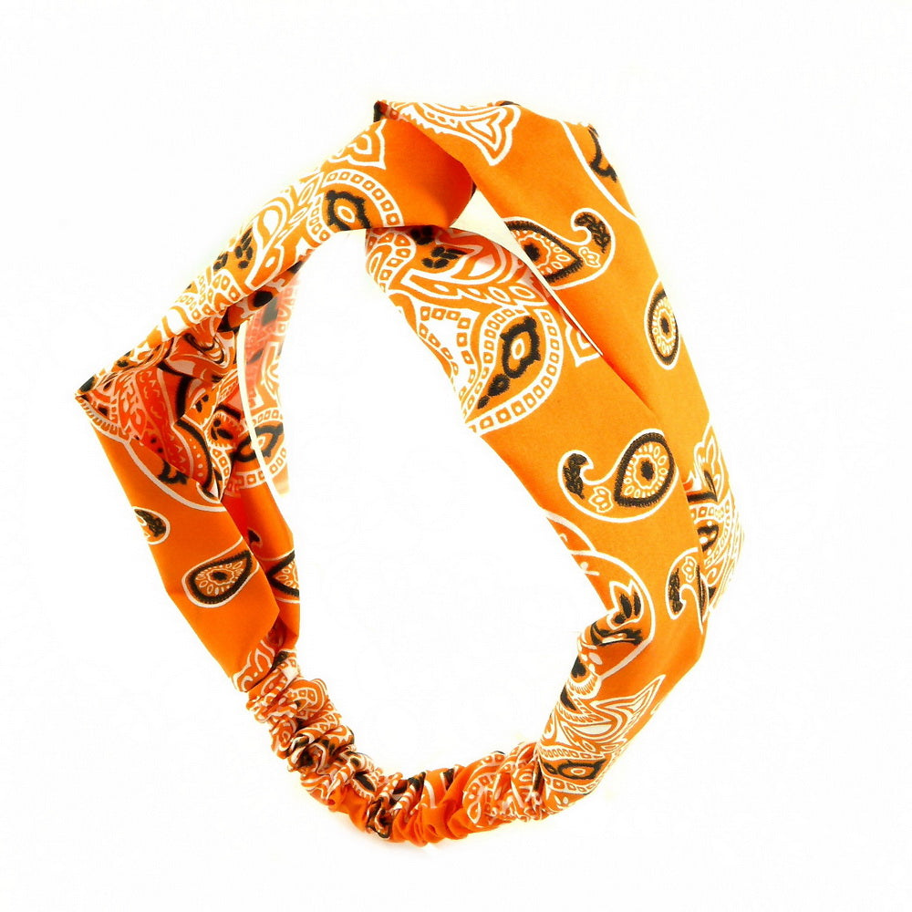 Bandeau cheveux bandana orange