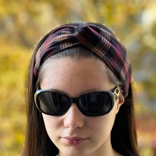 Bandeau cheveux croisé tartan