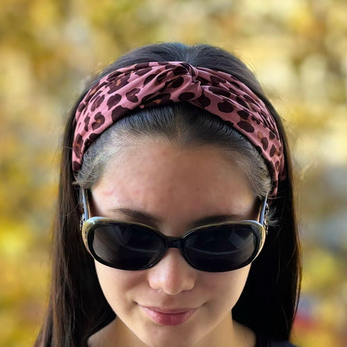 Bandeau cheveux croisé leopard