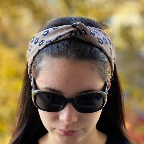 Bandeau cheveux croisé motif losange