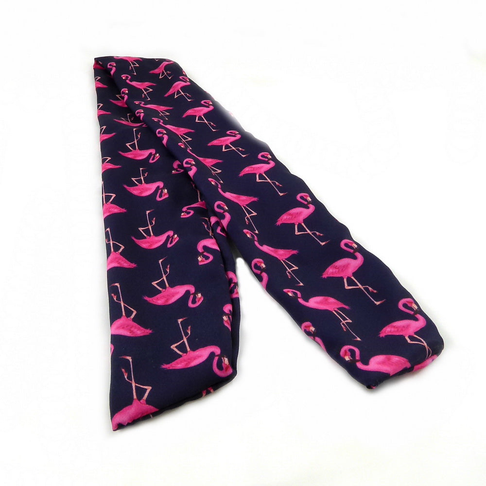 Bandeau cheveux motif flamant rose, marine