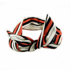 Bandeau cheveux motifs rayures orange 