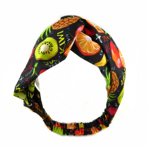 Bandeau cheveux noeud fruits, noir