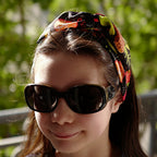 Bandeau pour cheveux noir motif fruits