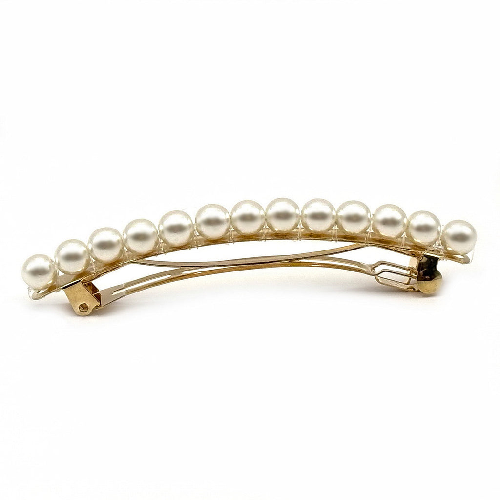 Barrette à cheveux 10cm perles nacrées 8mm