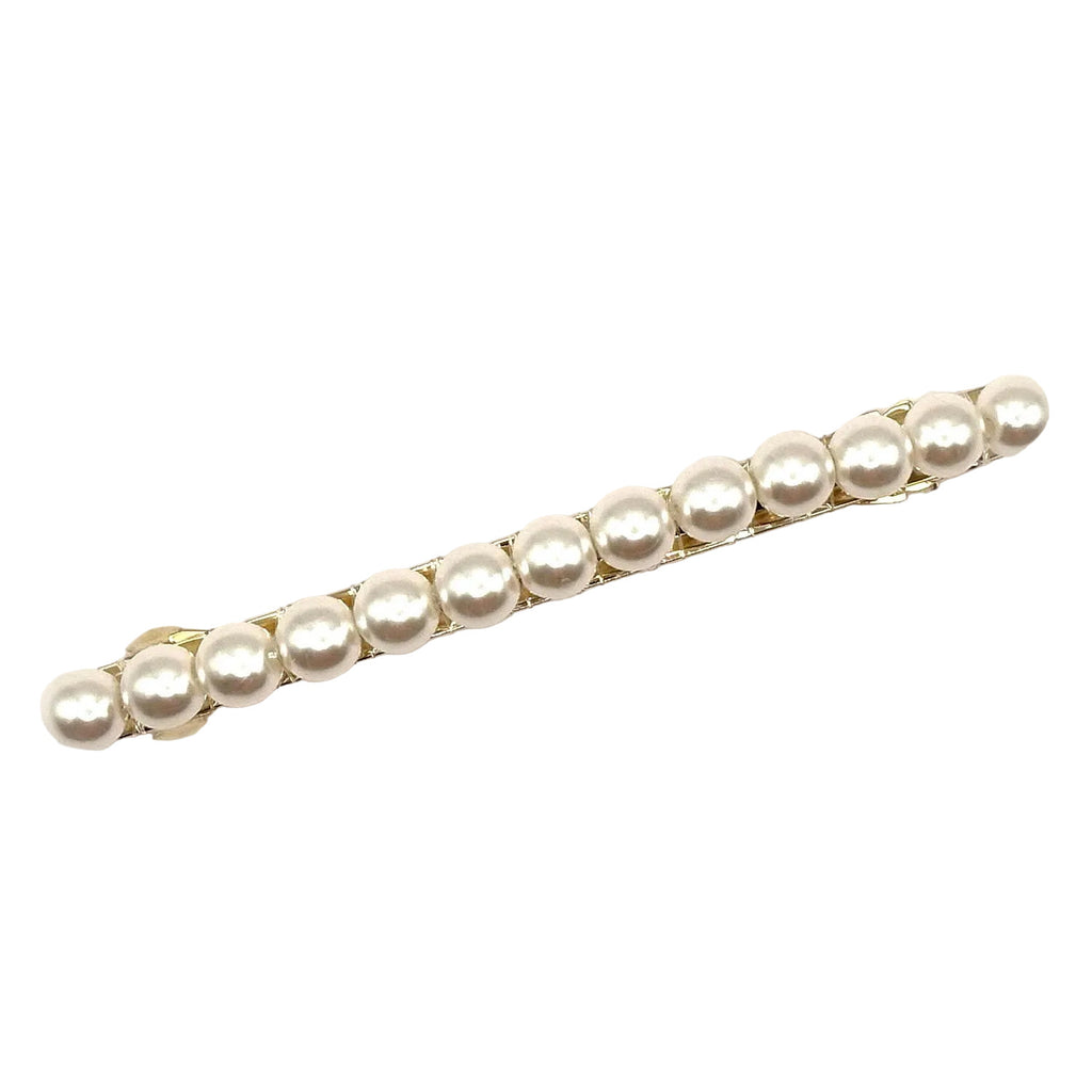 Barrette à cheveux 10cm perles nacrées, cheveux épais