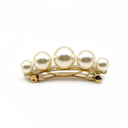 Barrette à cheveux 6 cm, grosses perles nacrées