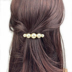 Barrette à cheveux 6 cm, grosses perles nacrées degradées