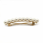Barrette à cheveux 7cm, perles blanches nacrées