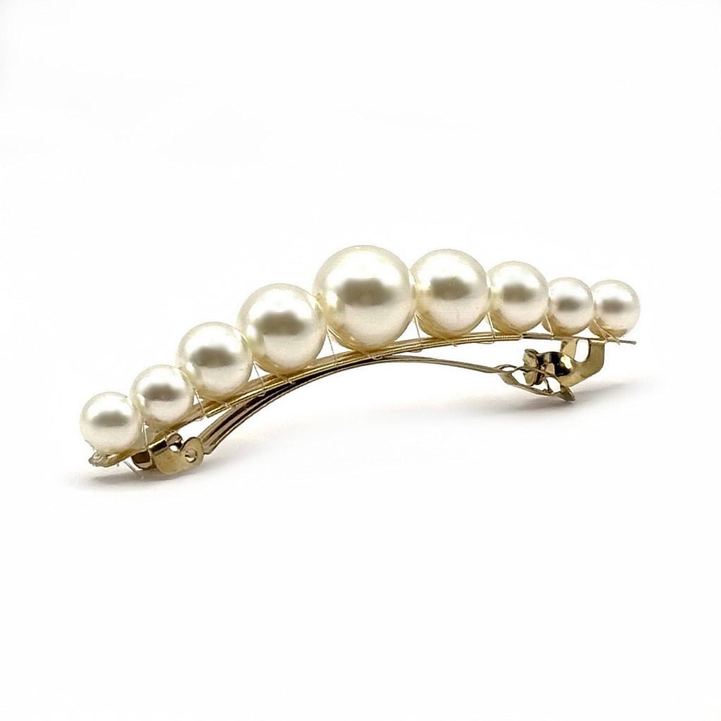 Barrette à cheveux 8.5cm, perles nacrées 