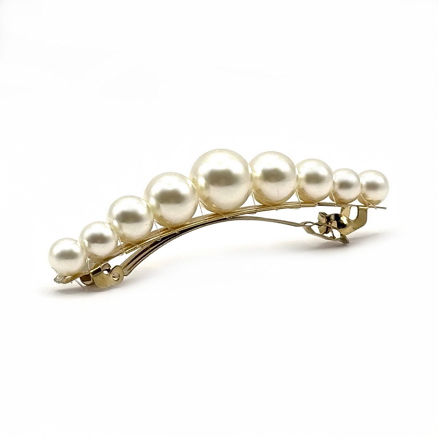 Barrette à cheveux 8.5cm, perles nacrées 
