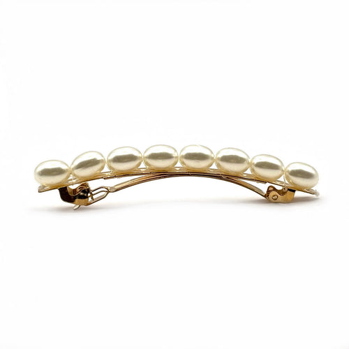 Barrette à cheveux 8cm perles nacrées ovales