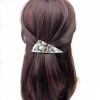 Barrette à cheveux 9cm triangulaire metal argent