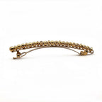 Barrette à cheveux perles effet antique fine 8cm doré