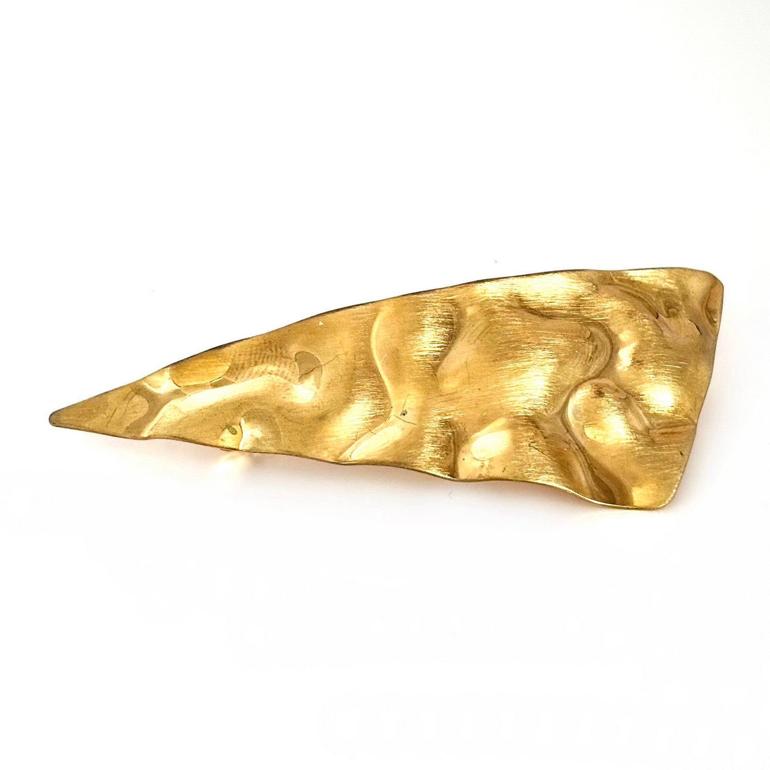 Barrette à cheveux désign métal martelé doré