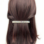 Barrette à cheveux daim et strass 9.5cm