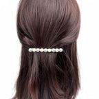 Barrette à cheveux perles grises et nacrées