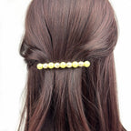 Barrette à cheveux  perles jaunes et nacrées