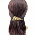 Barrette à cheveux triangulaire martelé or