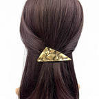 Barrette à cheveux triangulaire metal or