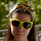 Bandeau cheveux motifs rayures jaune