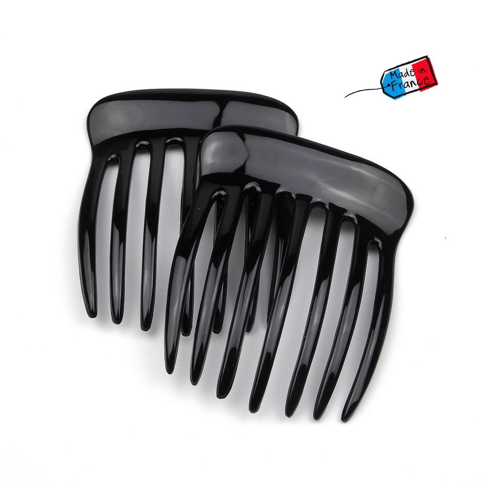 Lot de 2 peignes chignon made in France 7cm - noir