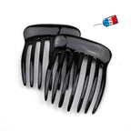 Lot de 2 peignes chignon made in France 7cm - noir