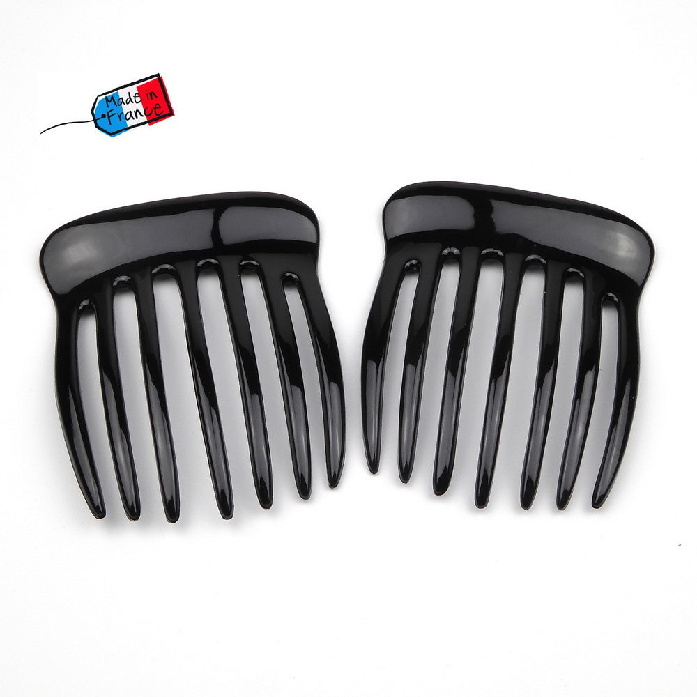 Lot de 2 peignes chignon made in France 7cm - noir