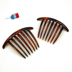 Lot de 2 grands peignes chignon 10cm, accessoire coiffure made in France