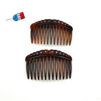 Lot de 2 peignes cheveux de côté motif chaine Made in France 7cm