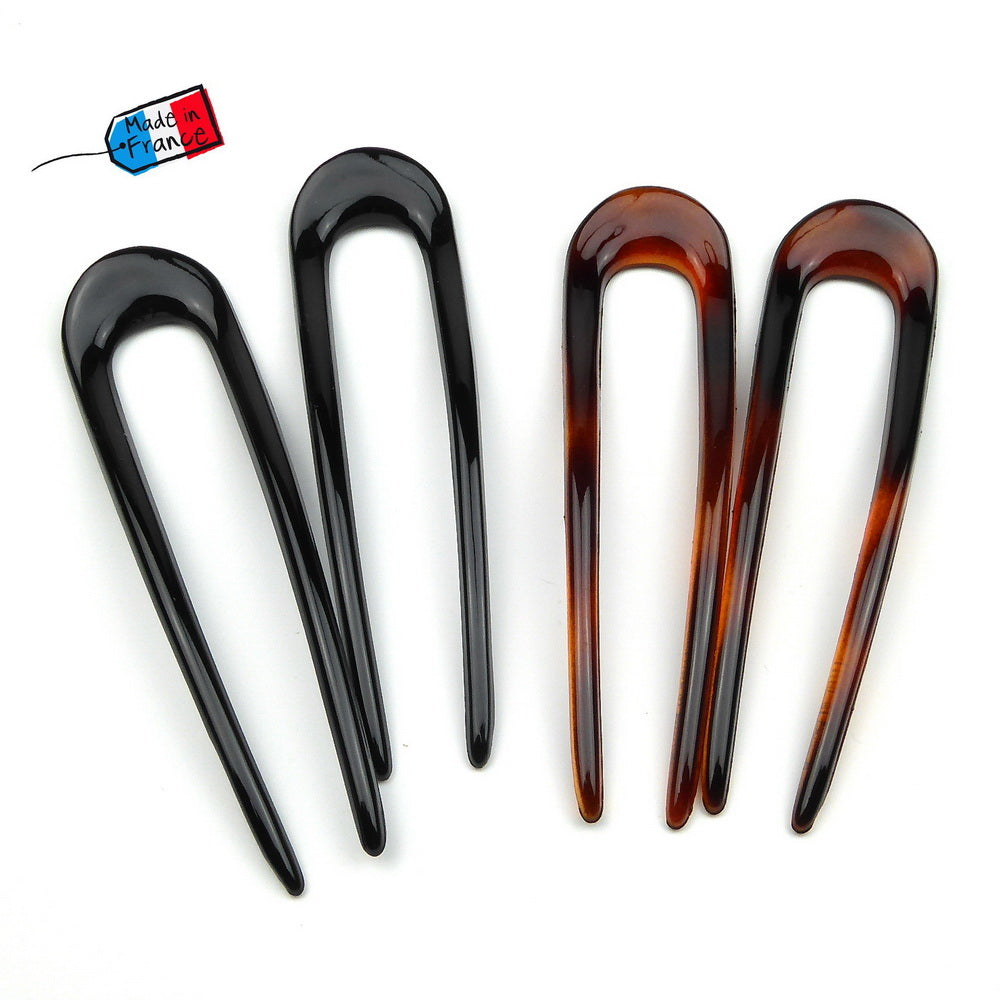 Lot de 2 pics à cheveux 12cm Made in France