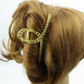 Pince à cheveux chaine métal doré mat 11cm
