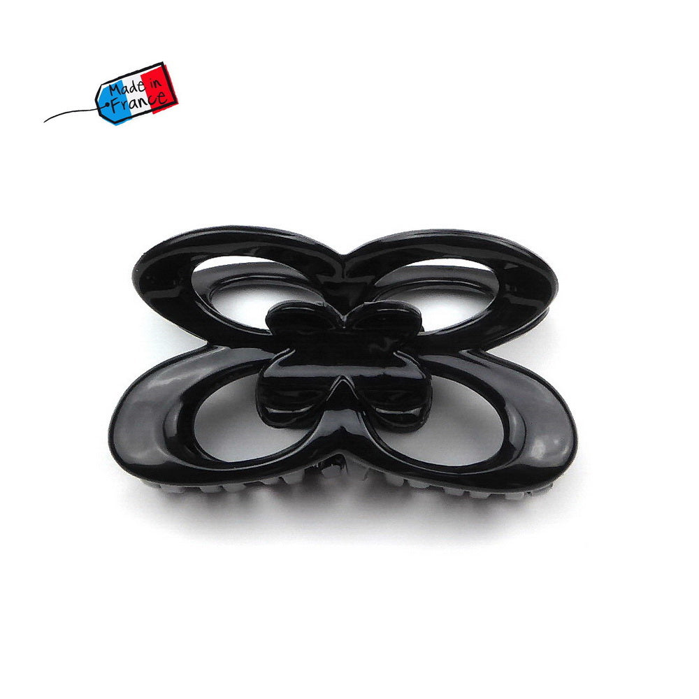 Pince cheveux forme papillon en celluloid 8cm fabrication française