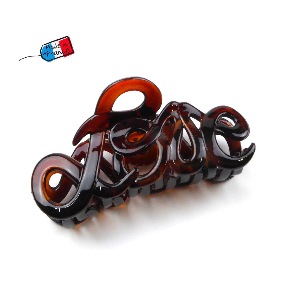 Pince cheveux "Love" en Acétate de celluloïd Made in France 8.5cm