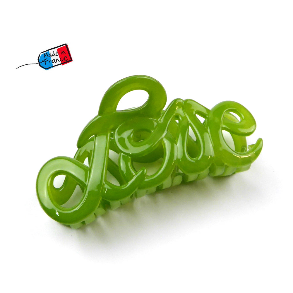 Pince cheveux "Love"  en acétate de celluloïd Made in France 8.5cm - ShuShu