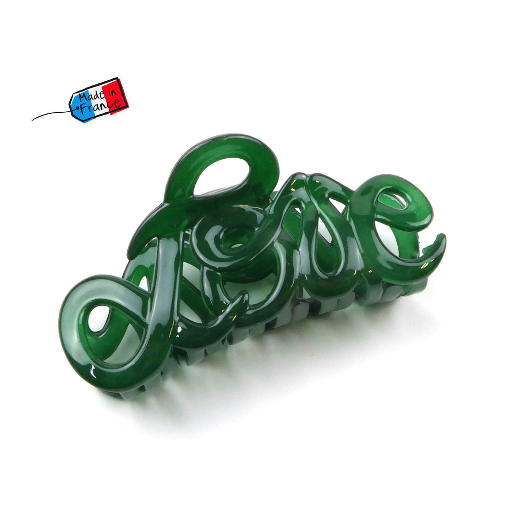Pince cheveux "Love"  en acétate de celluloïd Made in France 8.5cm - ShuShu