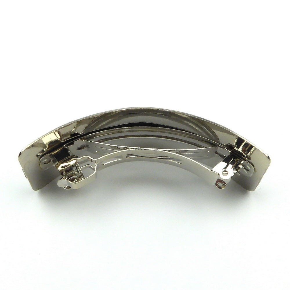 Barrette cheveux métal argenté incurvé 