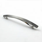 Barrette cheveux fine longue en métal brossé argent