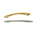 Barrette cheveux fine longue en métal brossé doré ou argenté
