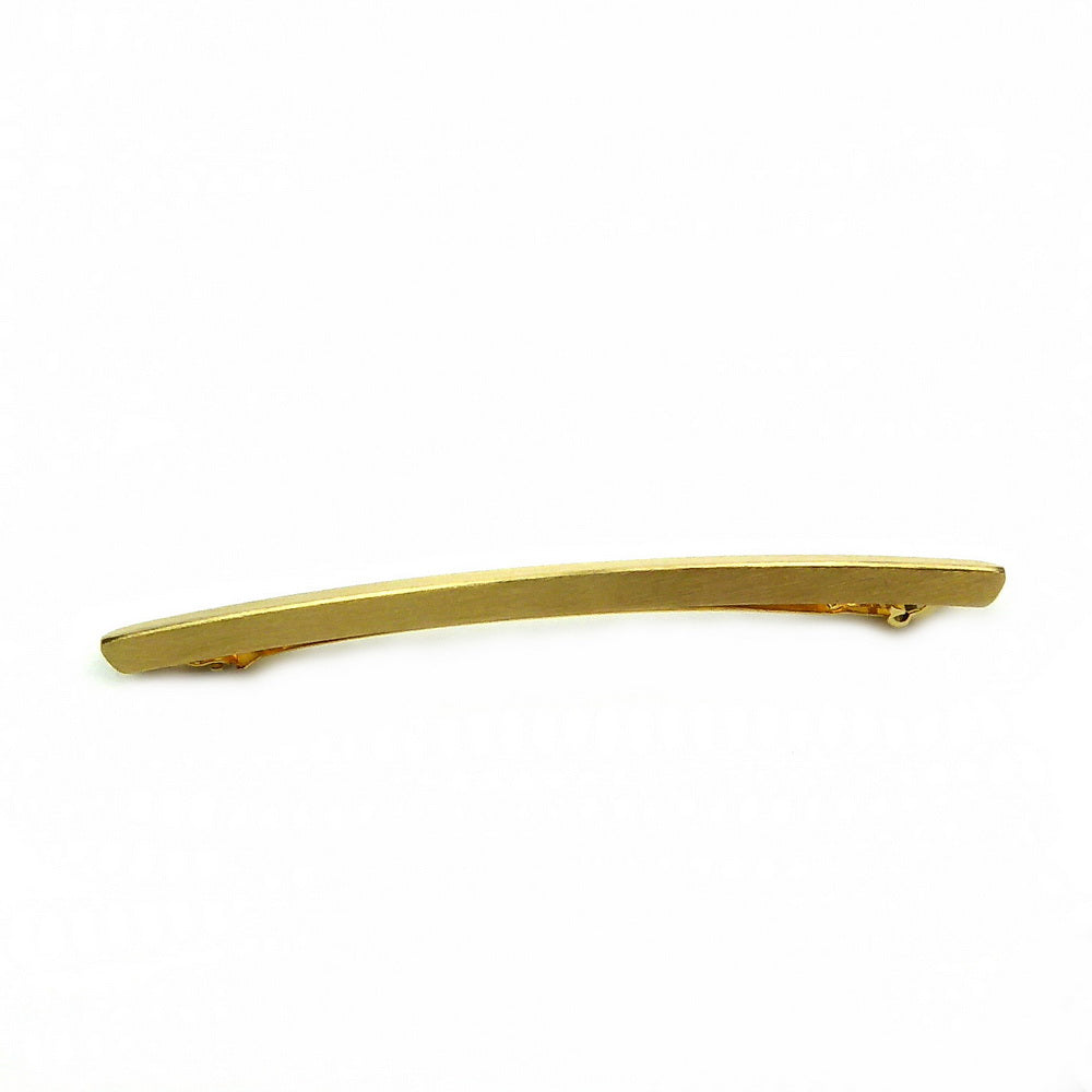 Barrette cheveux fine longue en métal brossé or