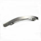 Grande barrette à cheveux en métal brossé argenté