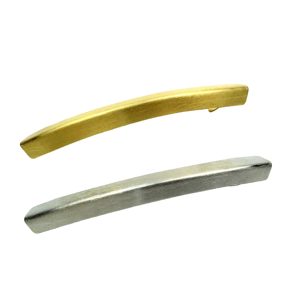 Grande barrette à cheveux en métal brossé or ou argent