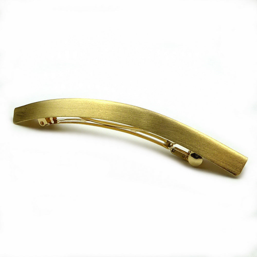 Grande barrette à cheveux en métal brossé doré