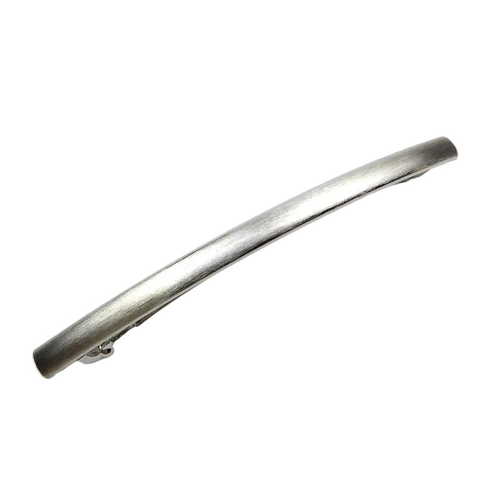 Barrette à cheveux longue en métal brossé argenté