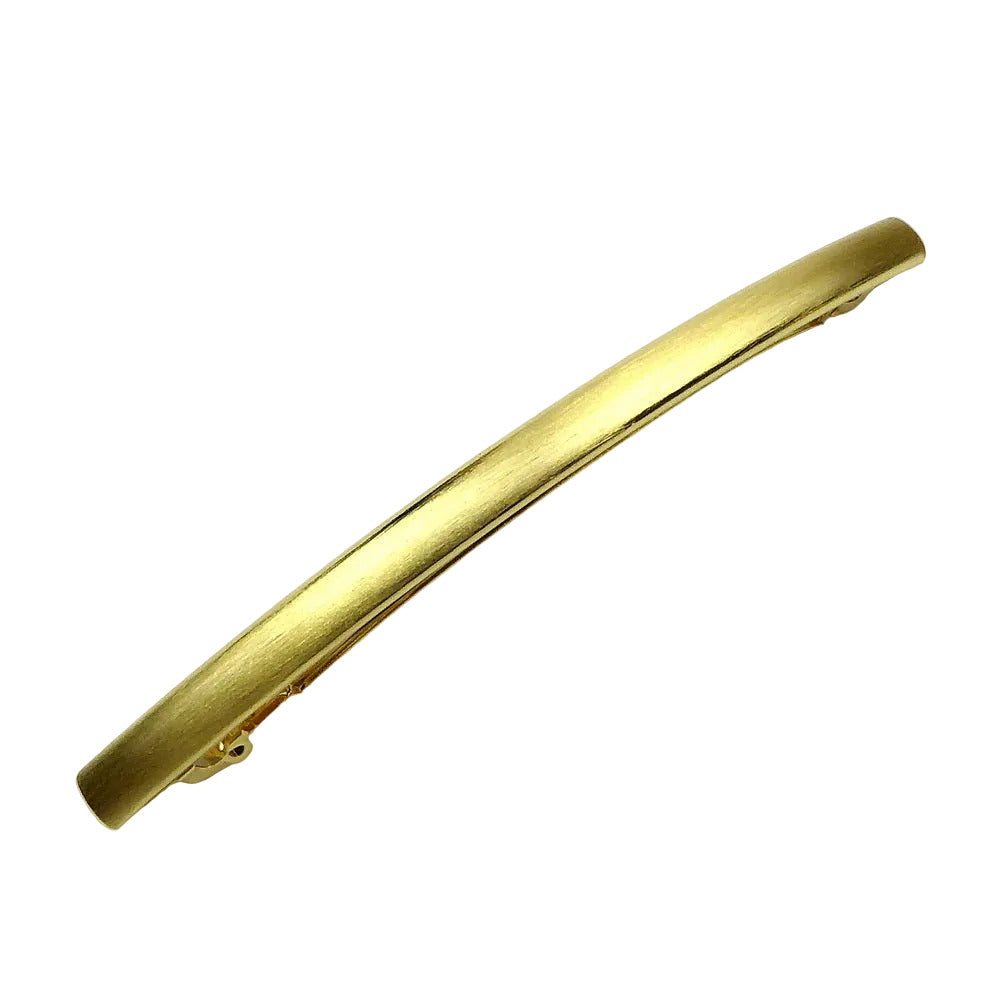 Barrette à cheveux longue en métal brossé doré
