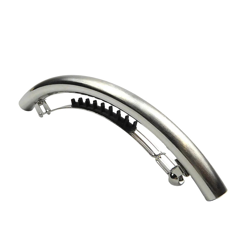 Grande barrette à cheveux incurvée argent