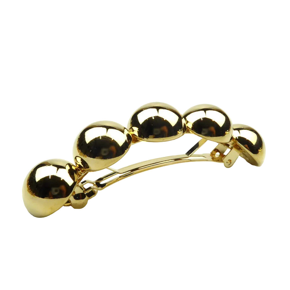 Barrette à cheveux incurvée 8cm cabochon - doré