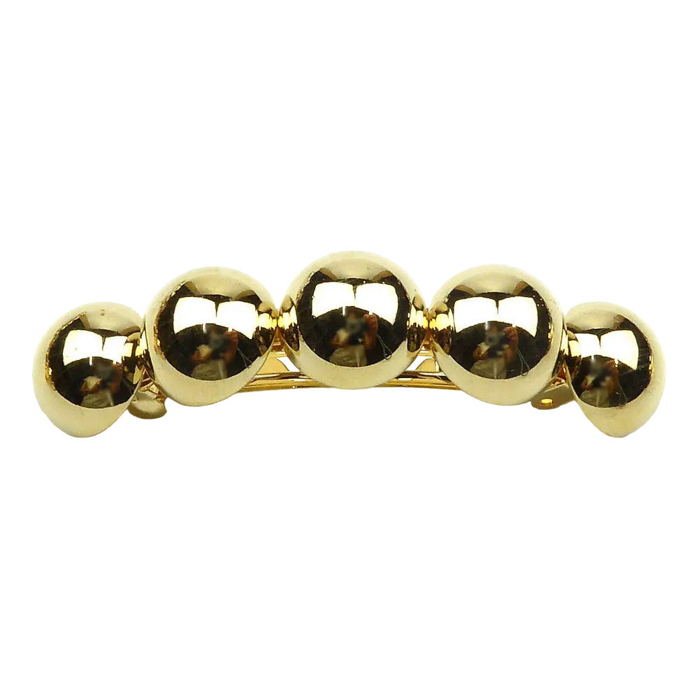 Barrette à cheveux incurvée 8cm cabochon, doré